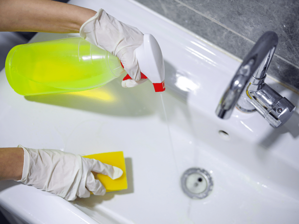 Bleach Bleach is not an effective solution to clearing blocked drains.